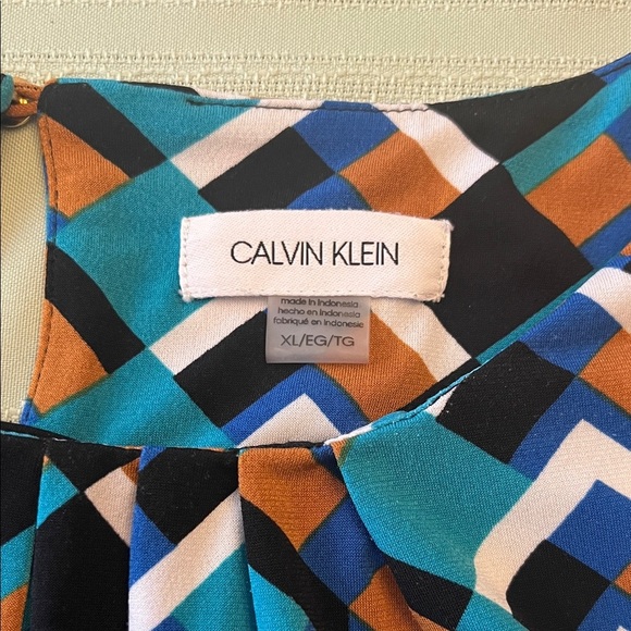 Calvin Klein Multicolor Geometric Blouse size XL - Picture 4 of 5